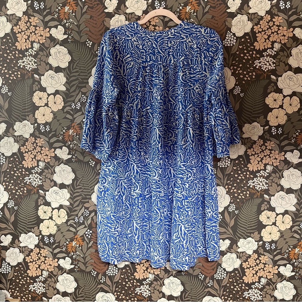 Warm Garden Dress 100% silk in blue - Picture 8 of 8